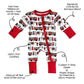 Alcaous Fire Trucks Bamboo Convertible Footie