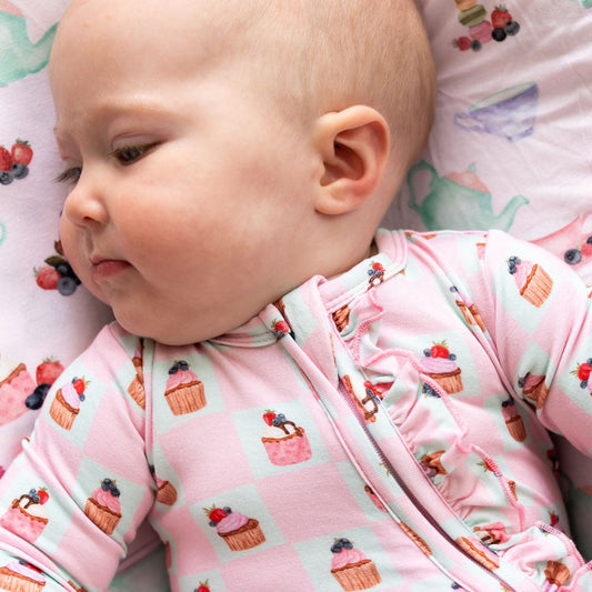 Lillian's Garden Cupcakes Bamboo Ruffle Convertible Footie