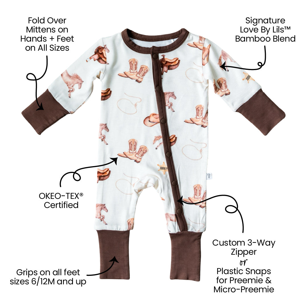 Paislee Bamboo Convertible Footie