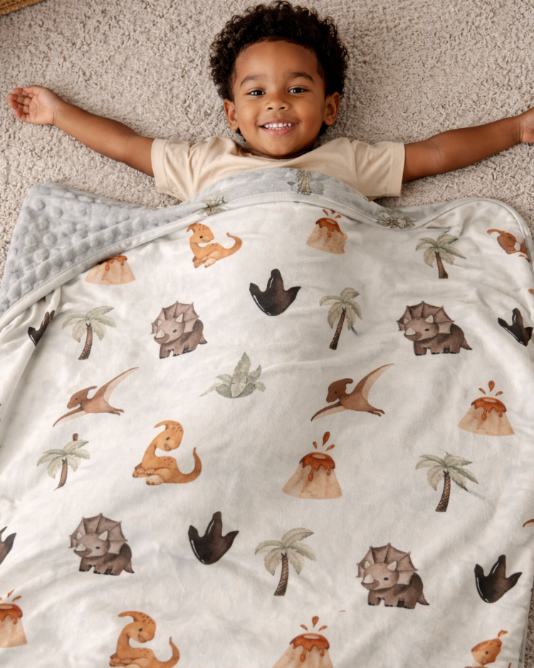 Dino Dream Minky Blanket